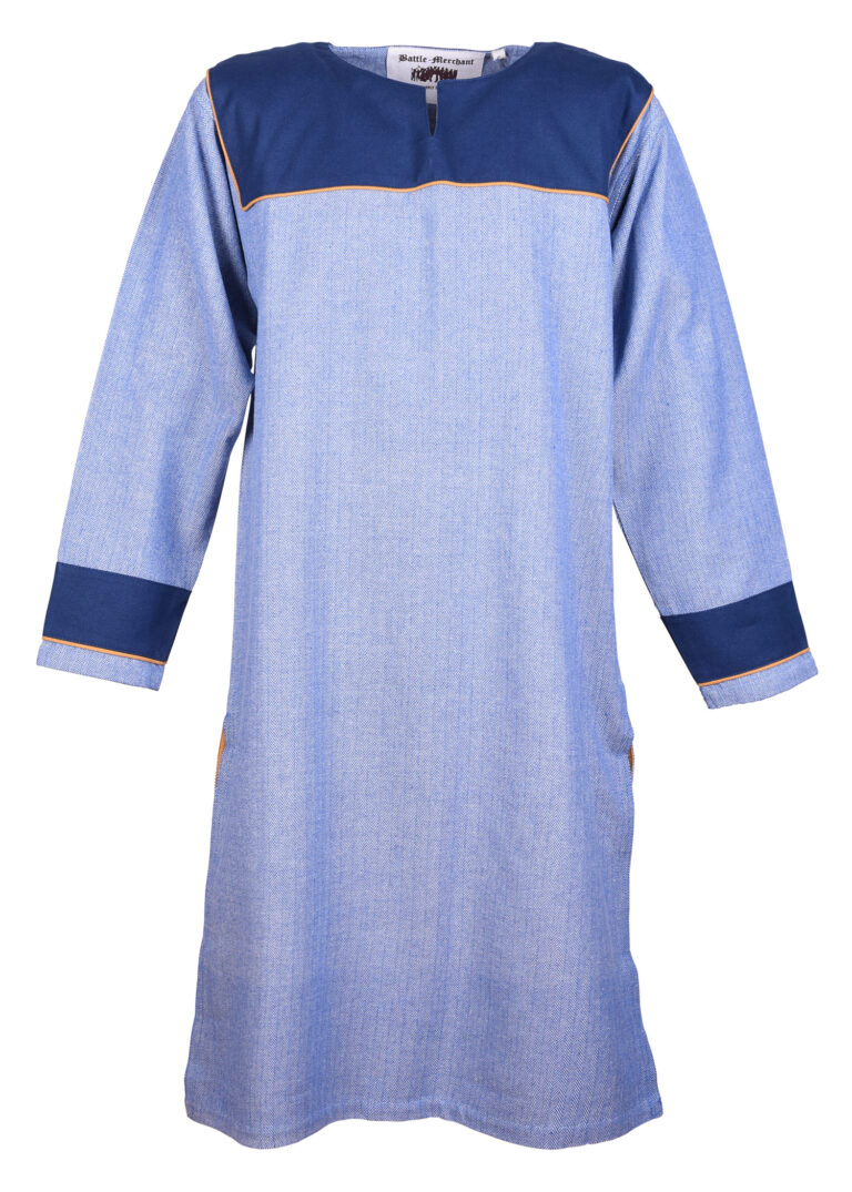 Tunique viking Ove à chevrons – bleu