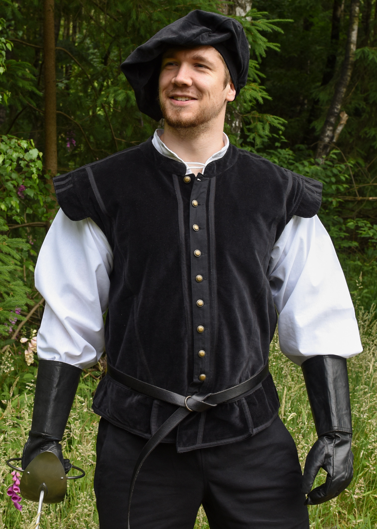 Pourpoint Victor en velours – noir – Image 4