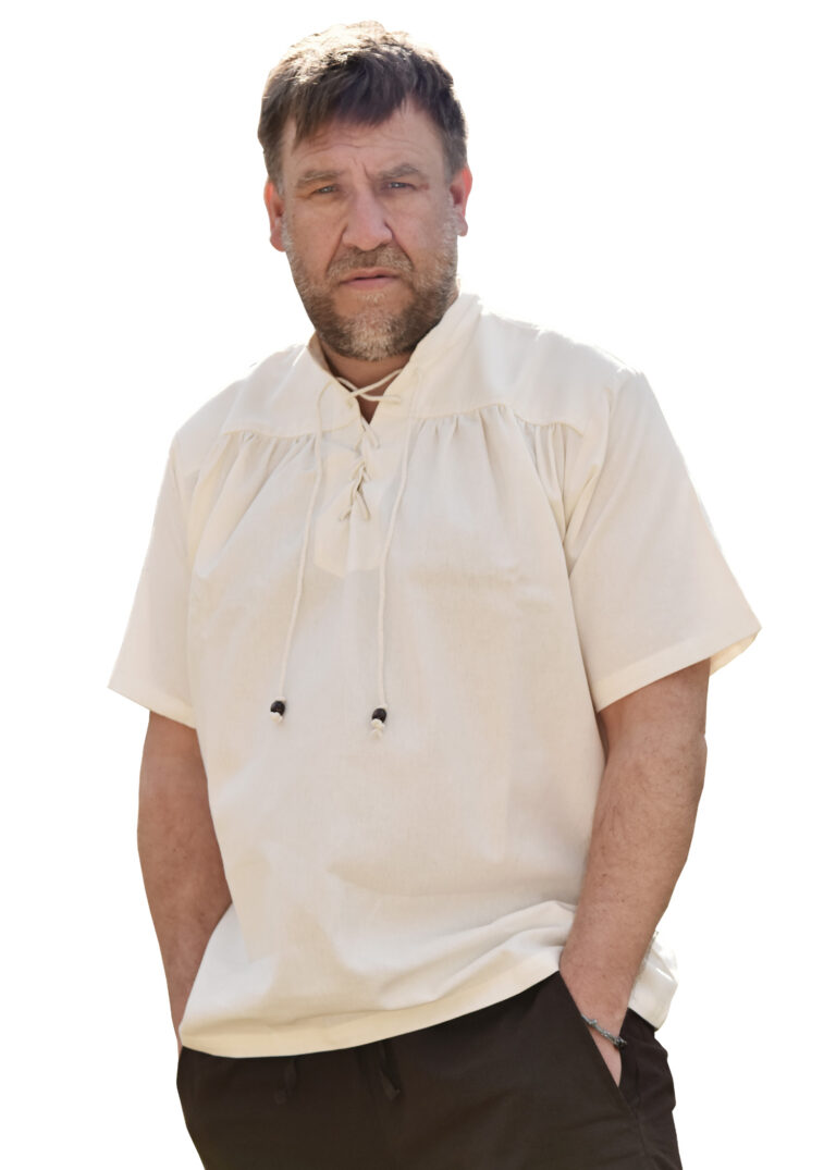 Chemise médiévale à manches courtes – naturel