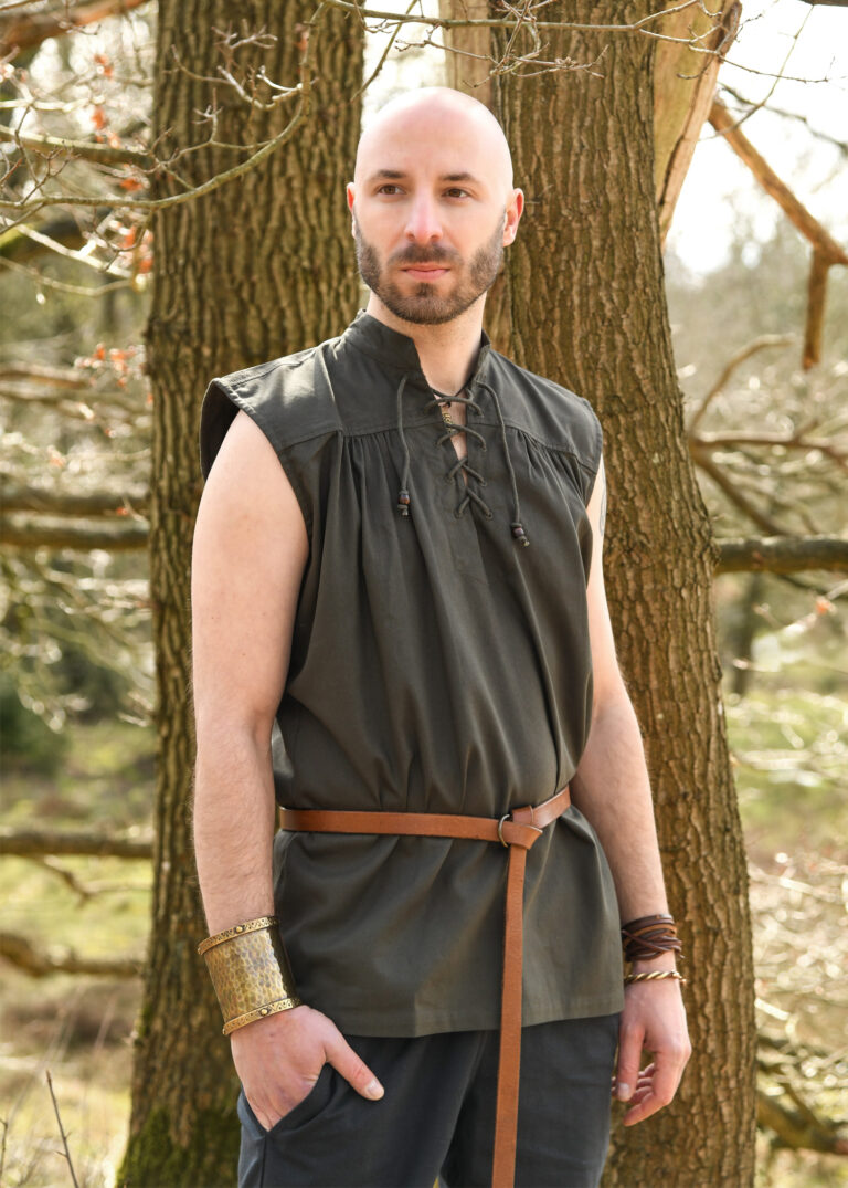 Chemise sans manches Konstantin – vert olive