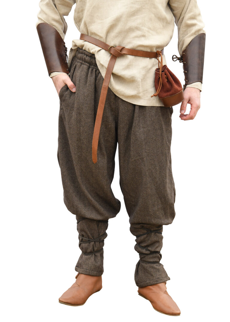 Pantalon viking Tjore à chevrons – brun