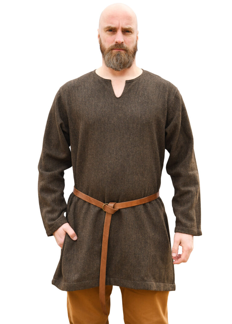 Tunique viking Morten à chevrons – brun