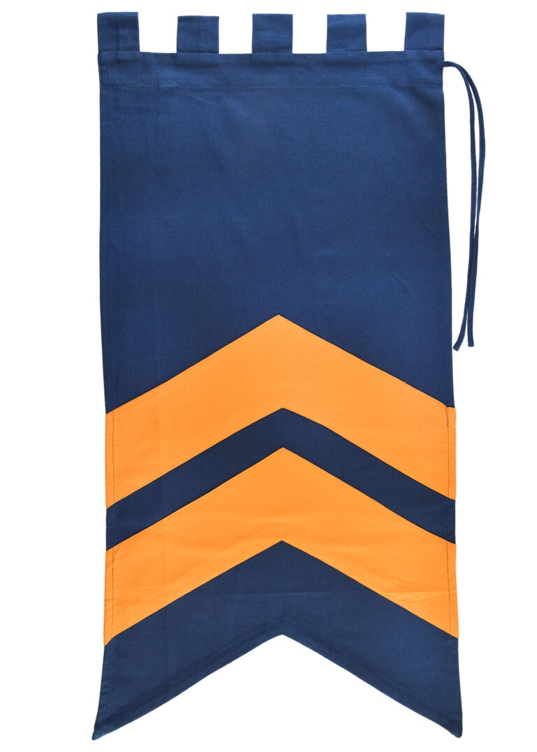 Bannière médiévale à rayures – bleu et jaune