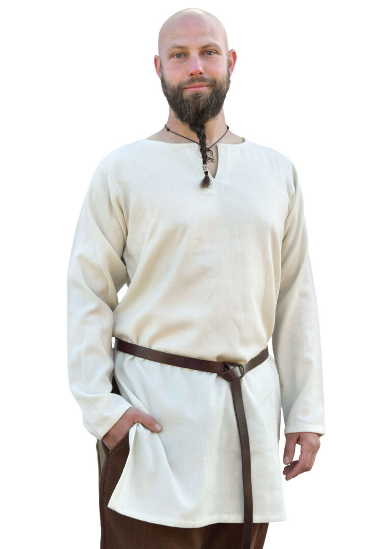 Tunique viking Bjane en laine – naturel