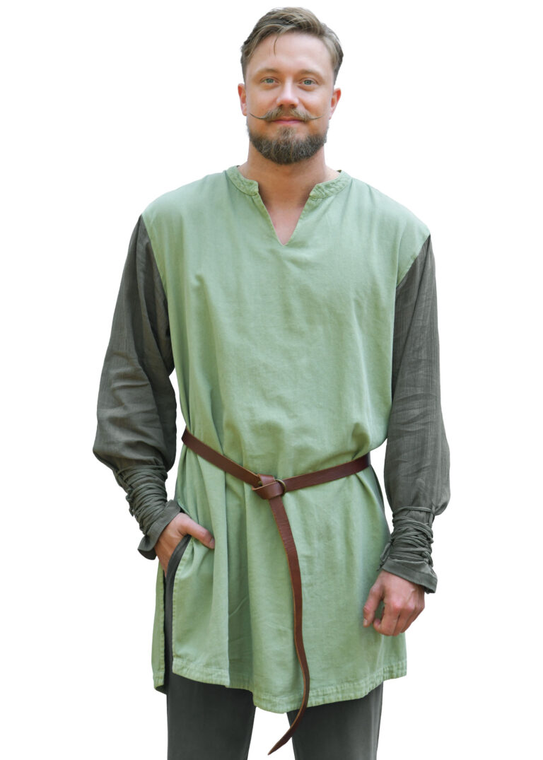 Tunique Ruvan à laçages – vert délavé