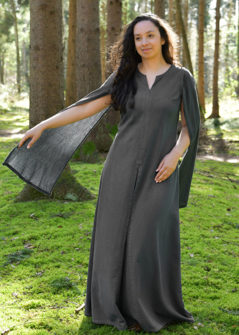 Robe élégante Elira à manches longues, grise