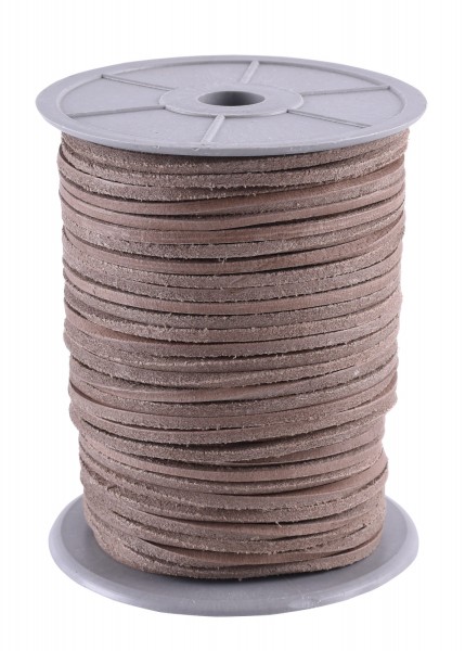 Lacet cuir carré 2,8 mm – Bobine de 50 m, 3 couleurs 3 Lacet cuir carré – cuir naturel