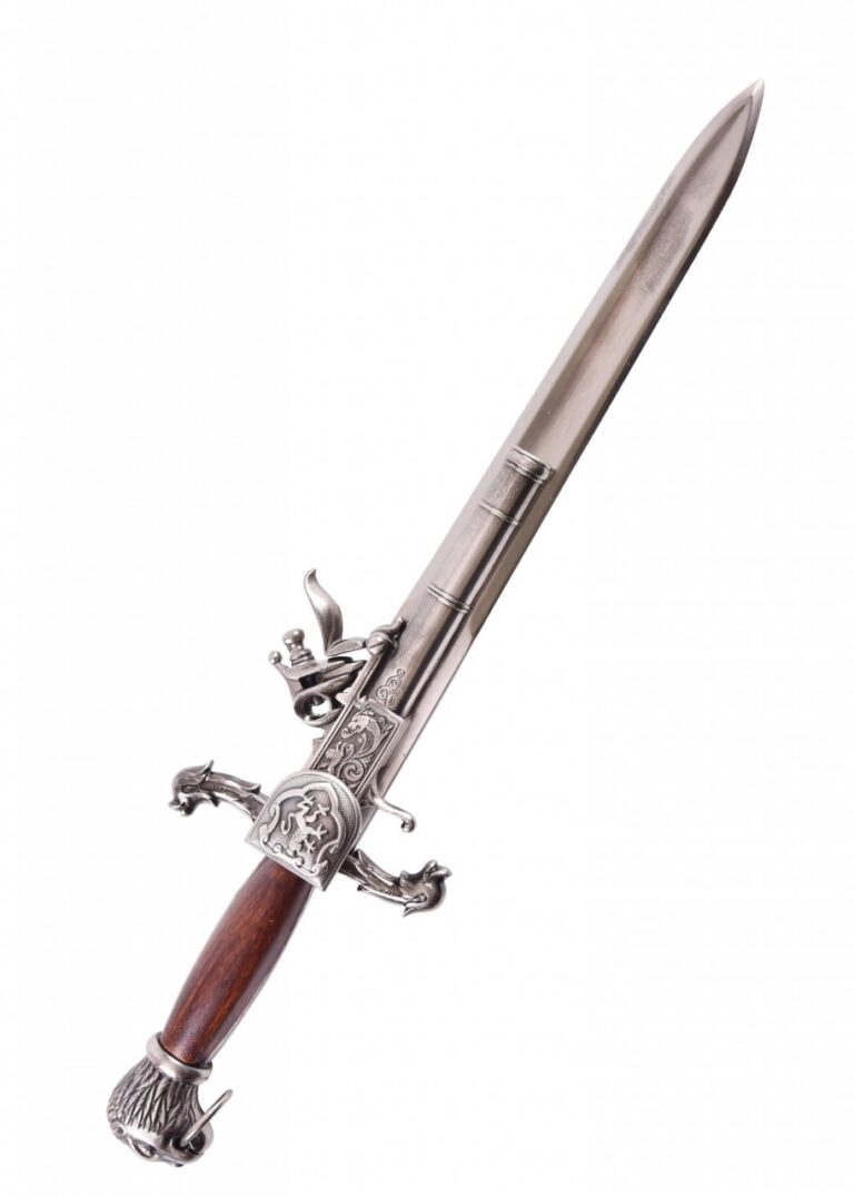 Dague-pistolet allemande à silex, réplique décorative non fonctionnelle