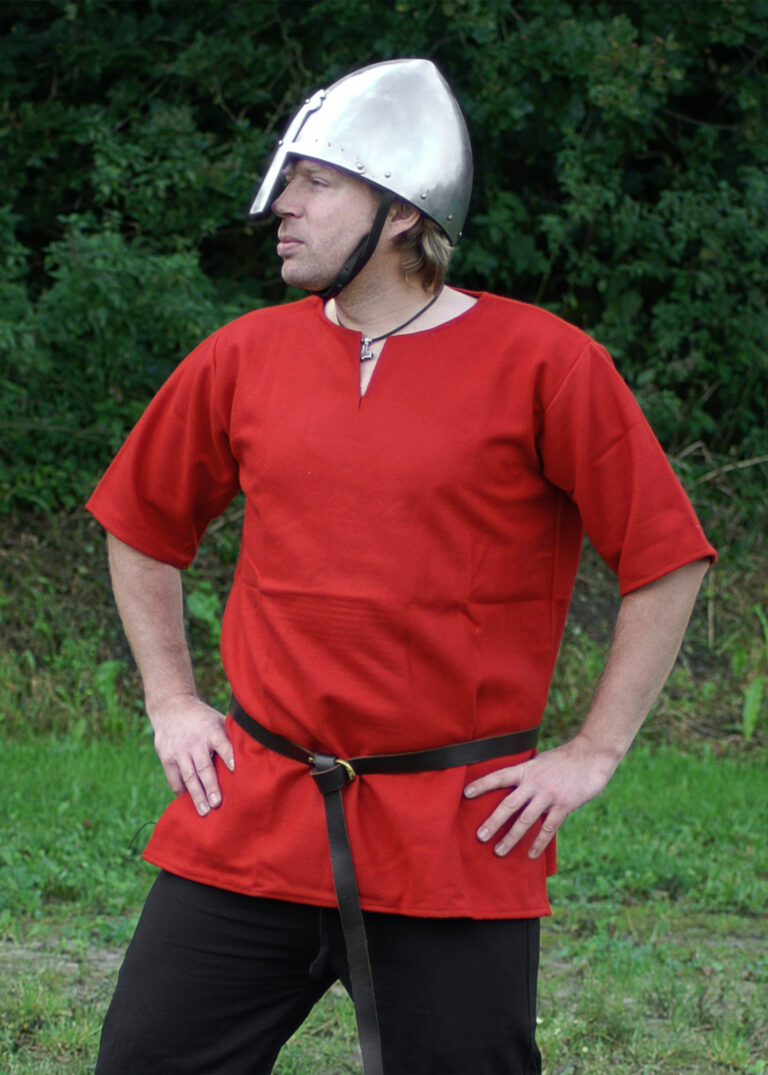 Tunique viking en laine rouge