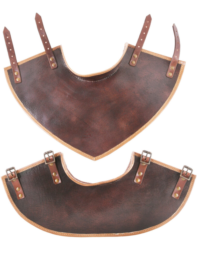 Colletin en cuir marron Arnulf avec sangles à boucles