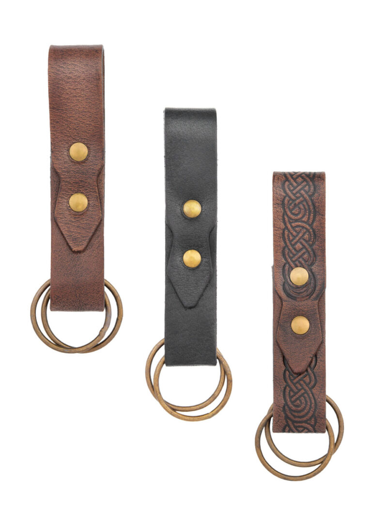 Accroche-jupe médiéval en cuir, motifs variés