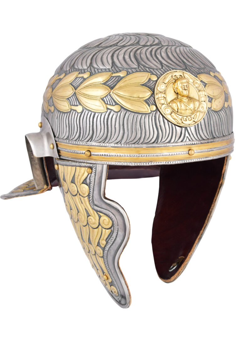 Casque romain Xanten de cavalerie avec ornements dorés