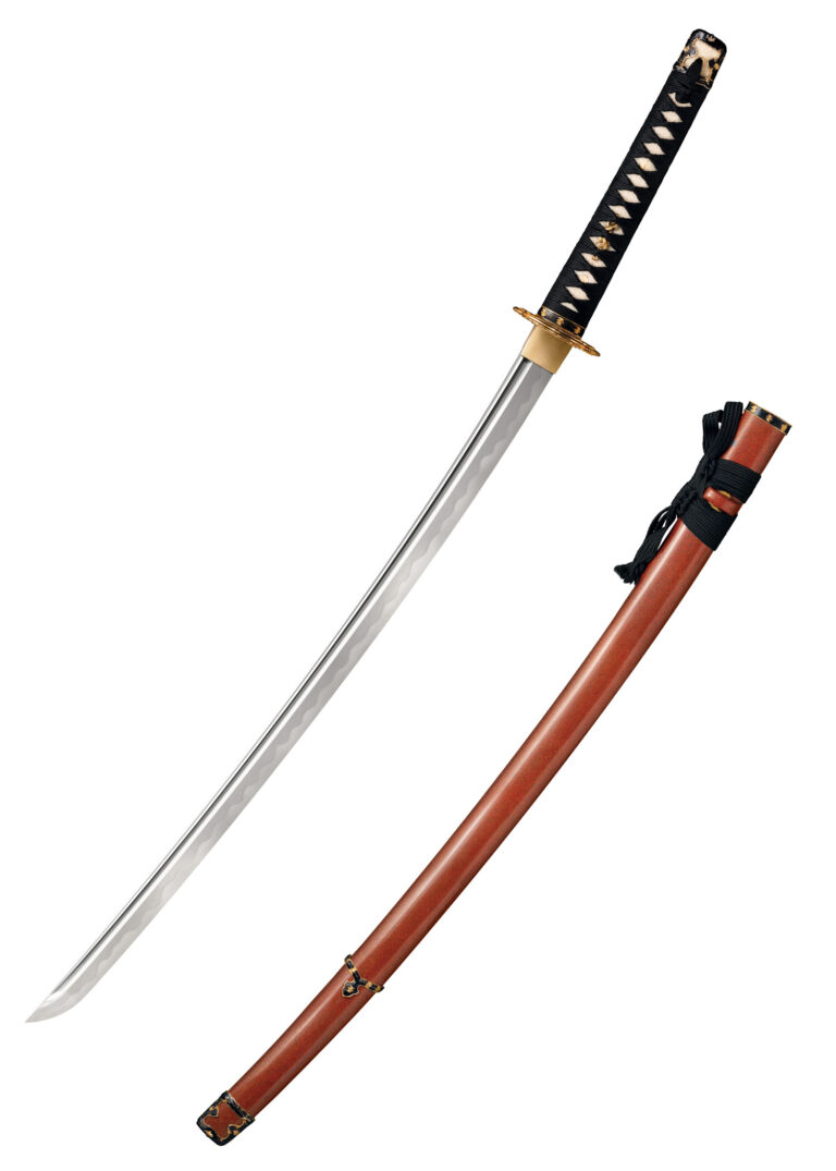 Katana Tachi – Cold Steel, lame en damas et garnitures dorées