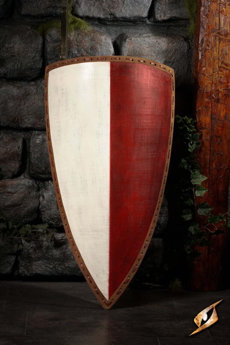 Écu GN parti Epic Armoury en mousse – version blanc ivoire et rouge impérial