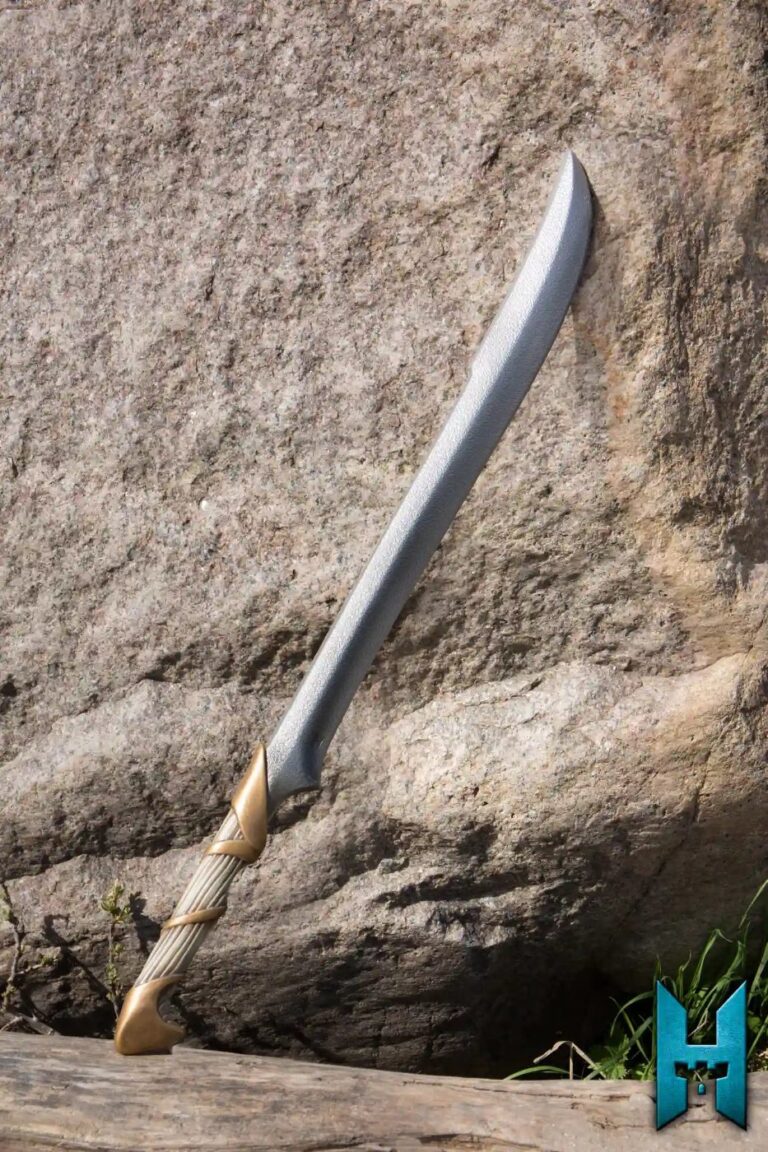 Épée GN Elven Hunter Stronghold Epic Armoury en mousse – version 75 cm, blanc ivoire et or