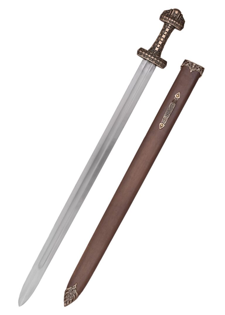 Épée viking de l’île d’Eigg, poignée en bronze