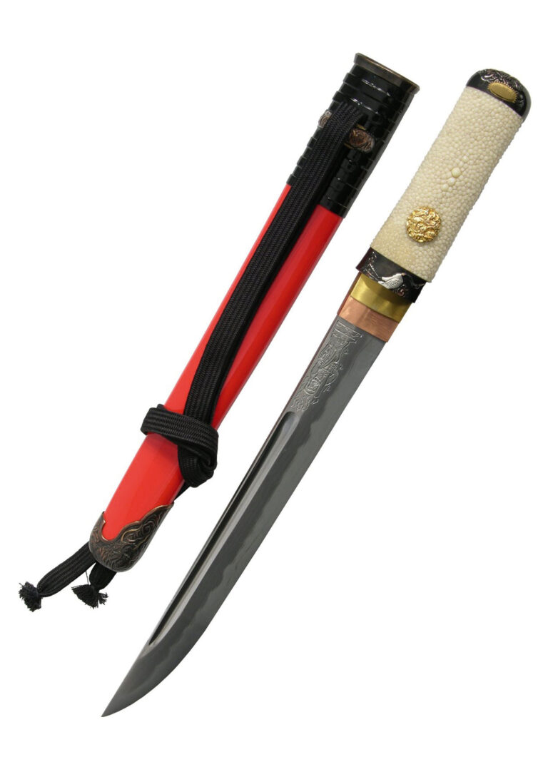 Tanto Kami – Hanwei, lame pliée K120C gravée d’un horimono Fudo