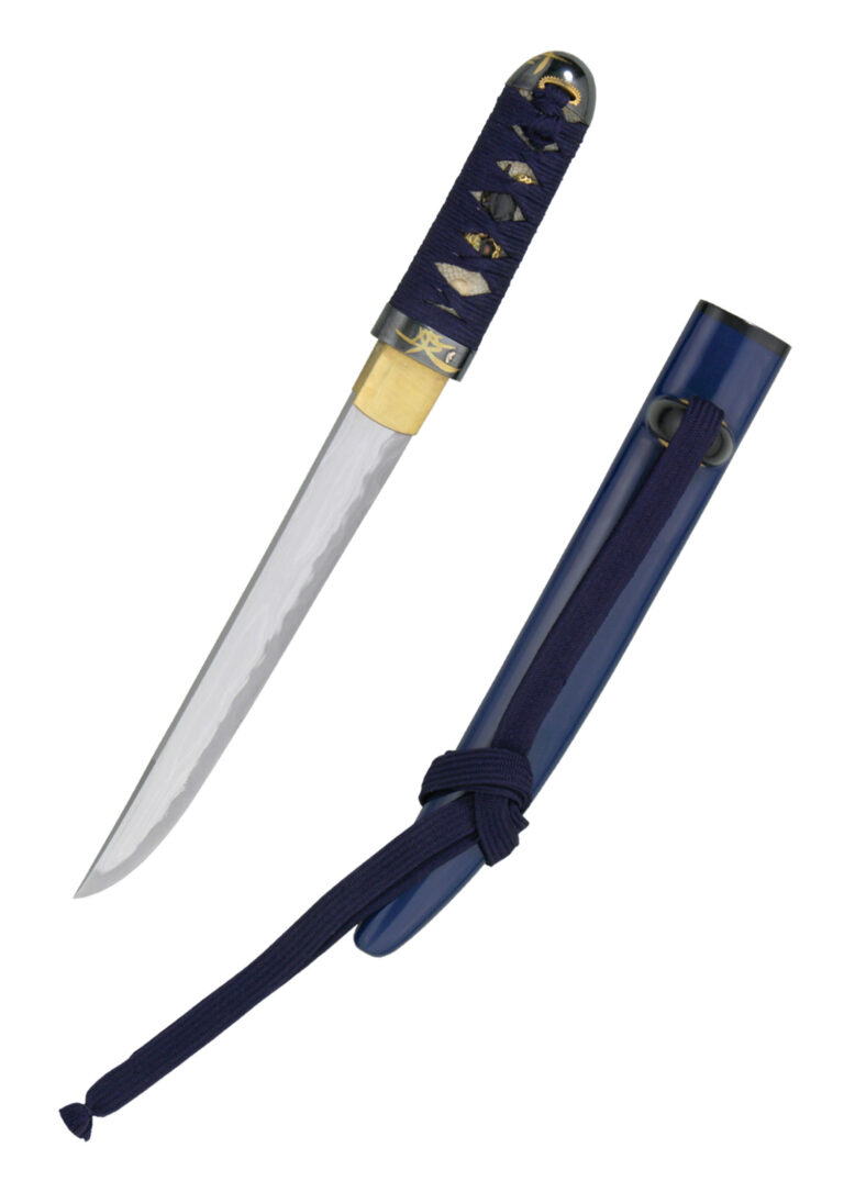 Tanto Orchid – Hanwei, acier K120C plié et saya laquée bleue