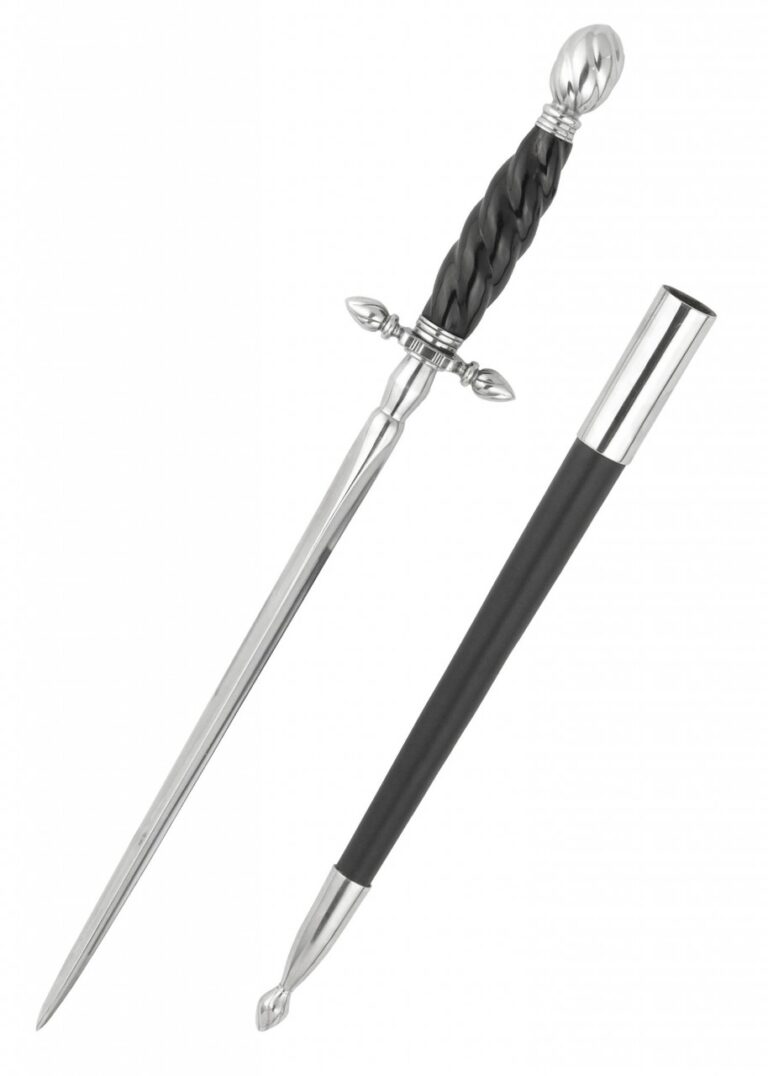 Stylet Hanwei à poignée en corne et fourreau en cuir