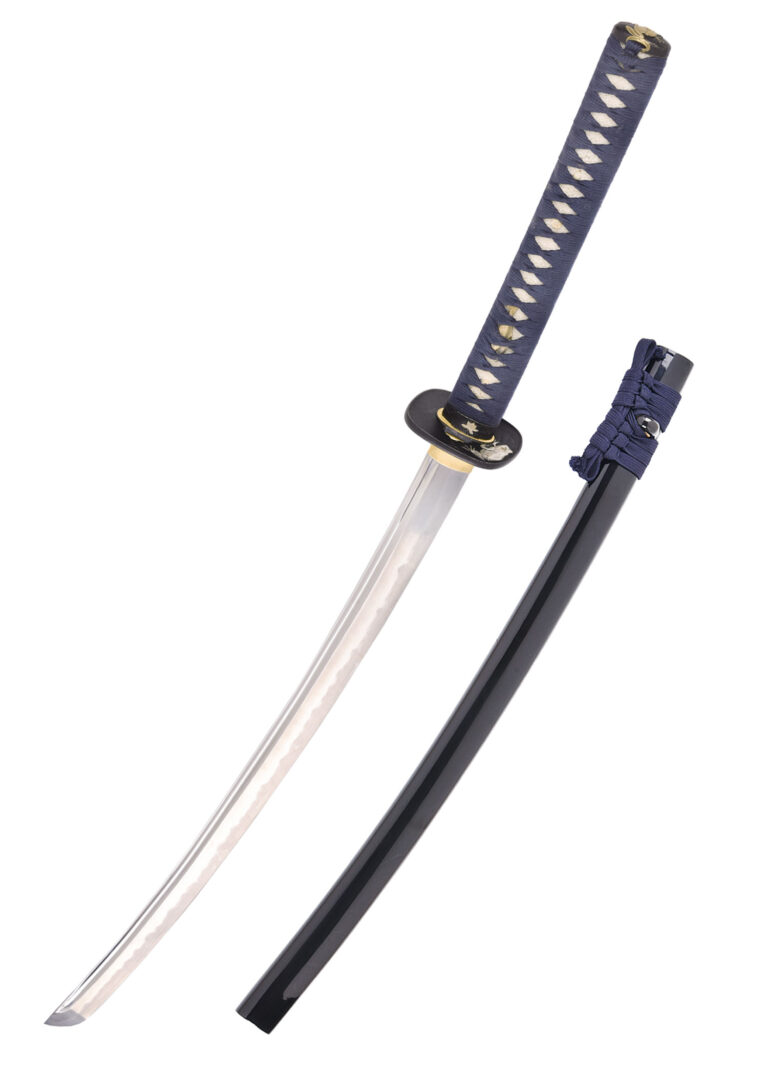 Katana Kaeru – Hanwei, tsuba à la grenouille et sageo en soie