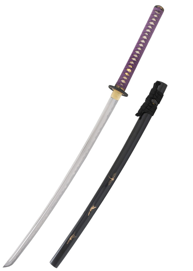 Katana Tonbo – Hanwei, lame pliée en acier poudre et décor de libellules