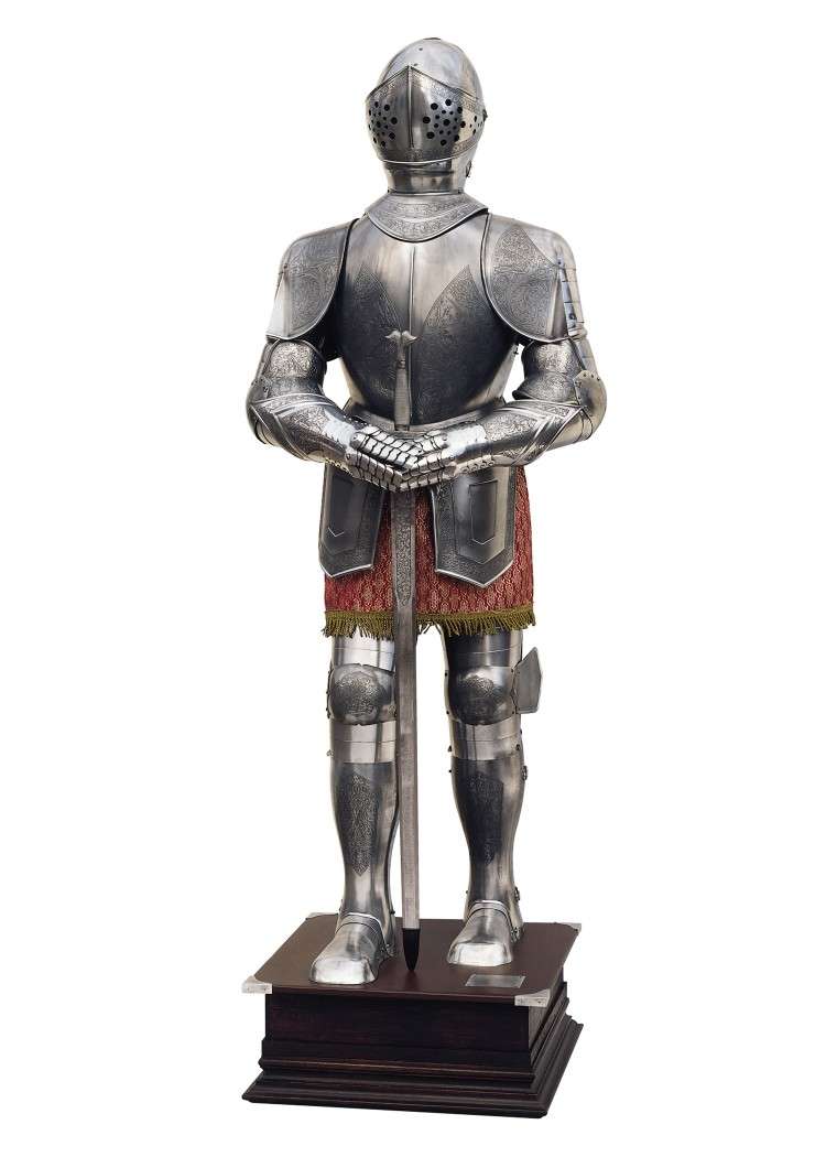 Armure Charles Quint gravée à l’acide Marto – vue 1