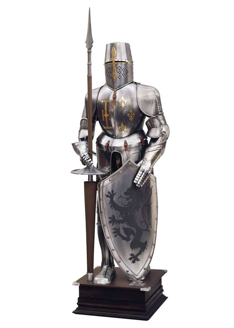 Armure de tournoi décorative avec hampe et bouclier Marto – vue 1