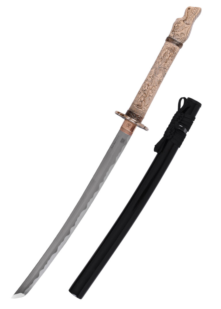 Wakizashi Inmortal – Marto, sabre court à poignée façon ivoire