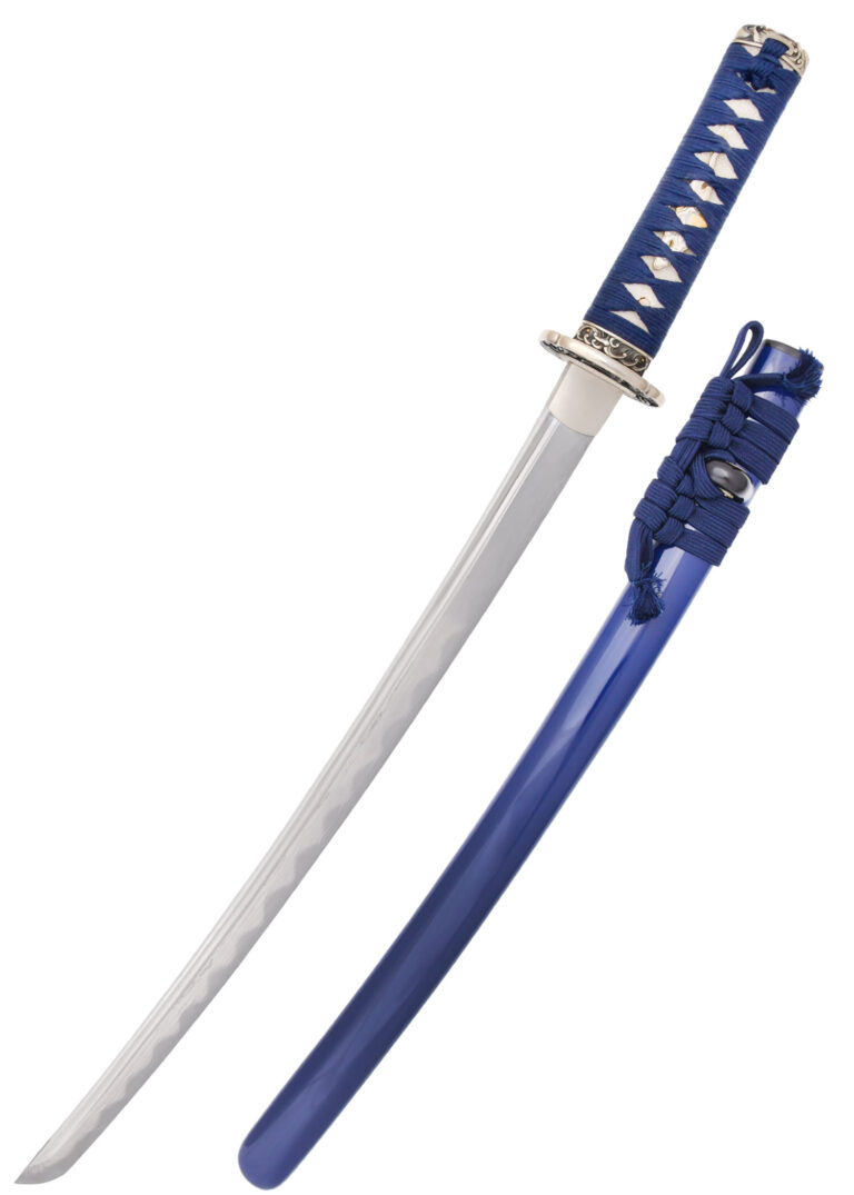Wakizashi Sea Wave – Dragon King, lame en acier plié à bo-hi