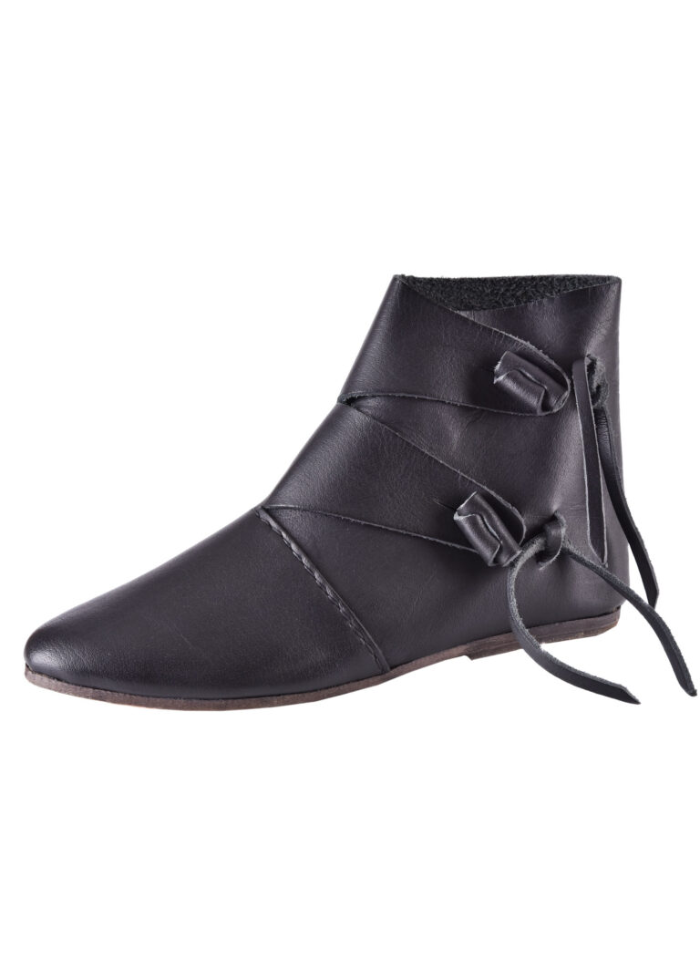 Chaussures vikings Jorvik noires en buffle – vue 1