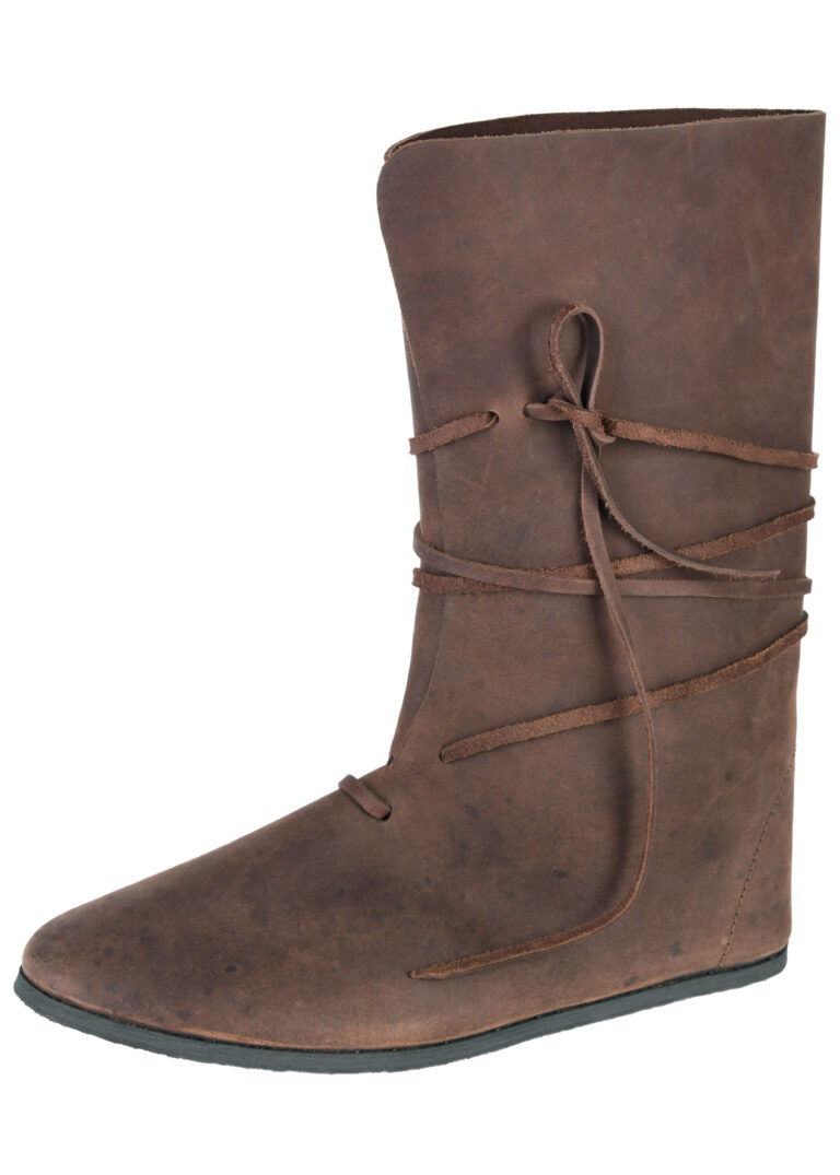 Bottes vikings Oseberg à lacets brunes – vue 1