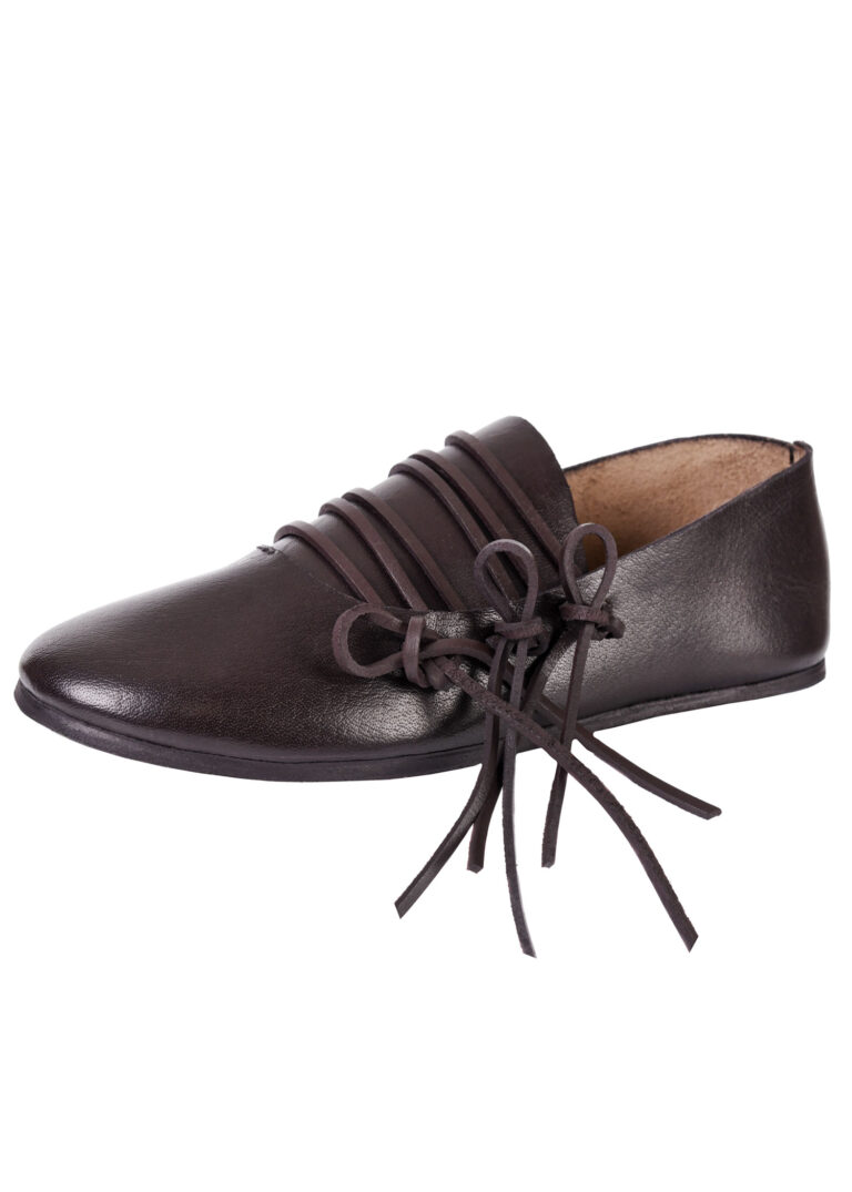 Chaussures médiévales Londres 1380 à lacets – vue 1