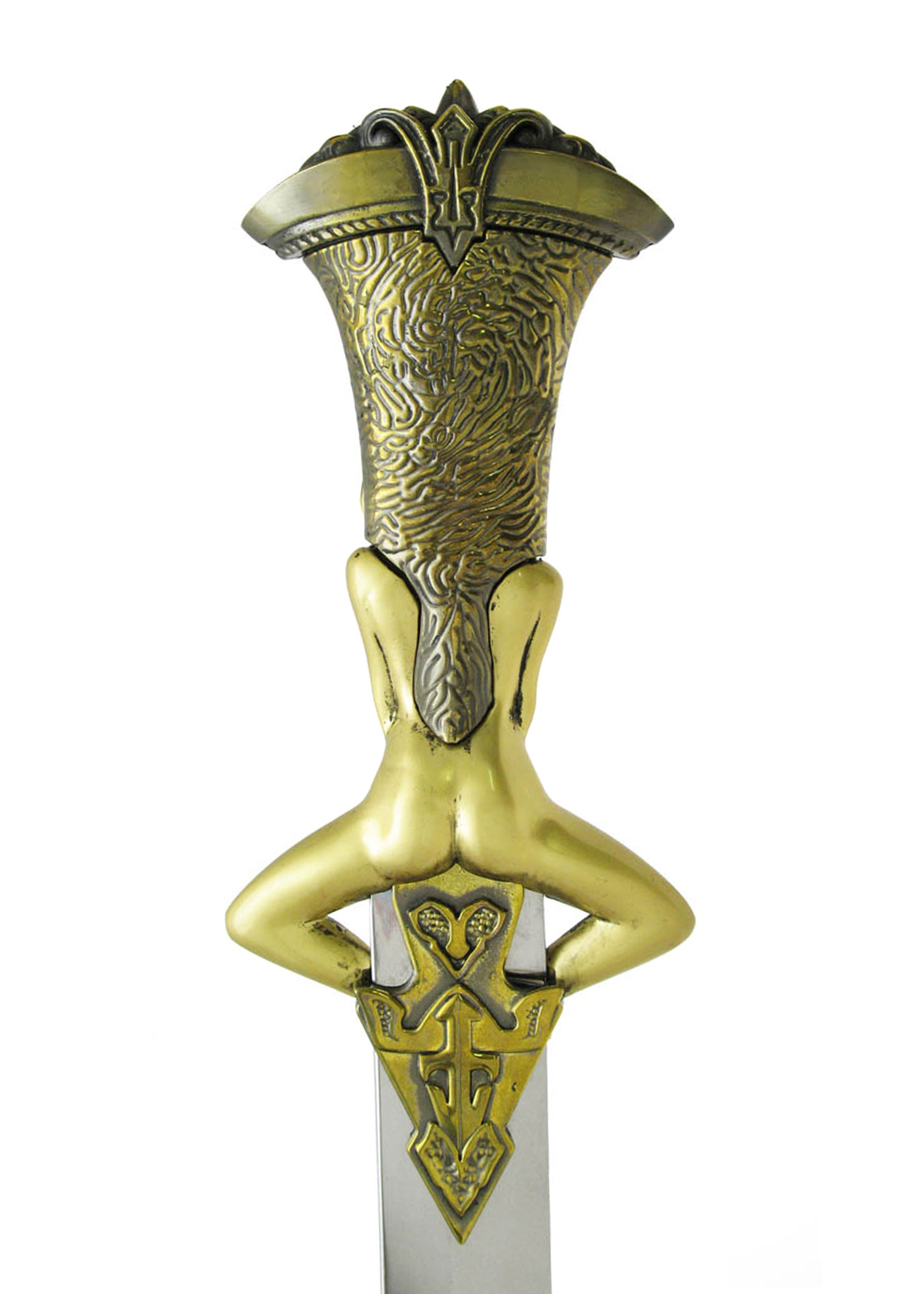 Détail de la poignée dorée de l’arakh