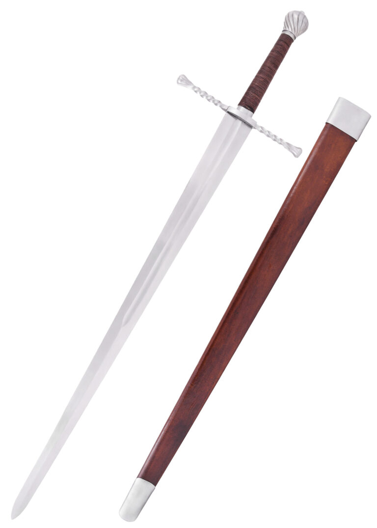 Épée à une main et demie avec fourreau, vue d’ensemble