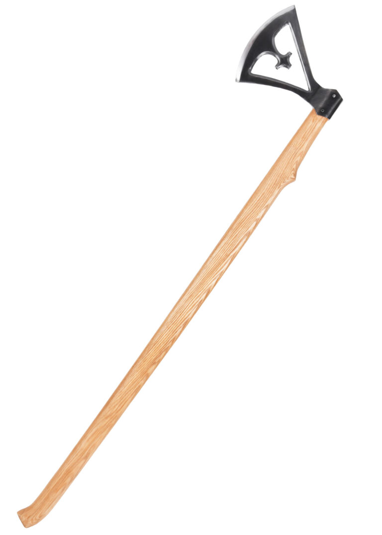 Hache viking de Gotland à tête en croix, vue principale sur fond blanc