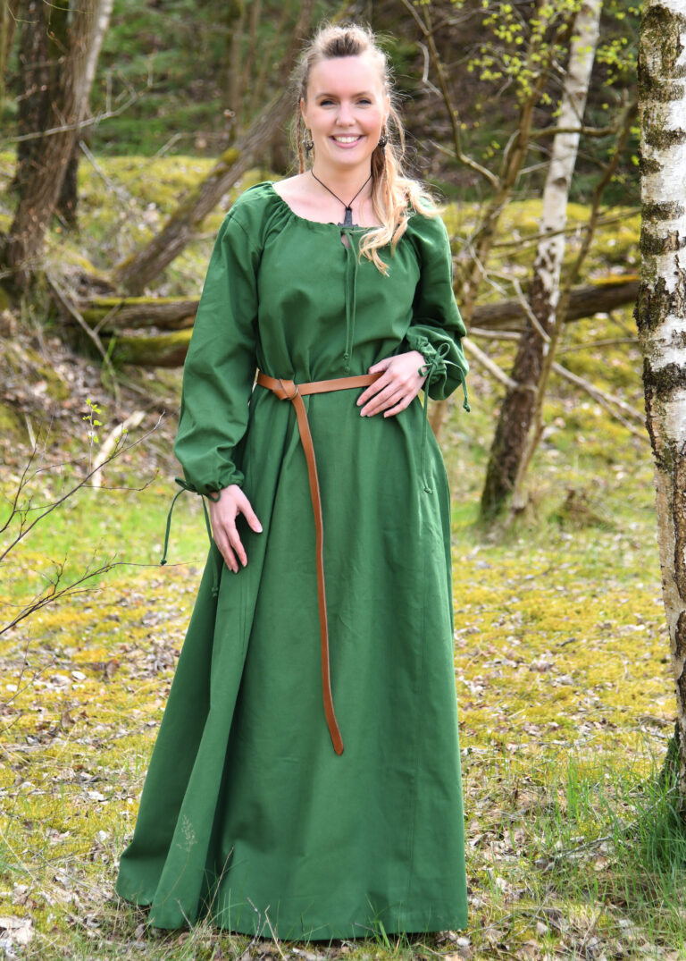 Robe médiévale Ana verte — présentation du vêtement