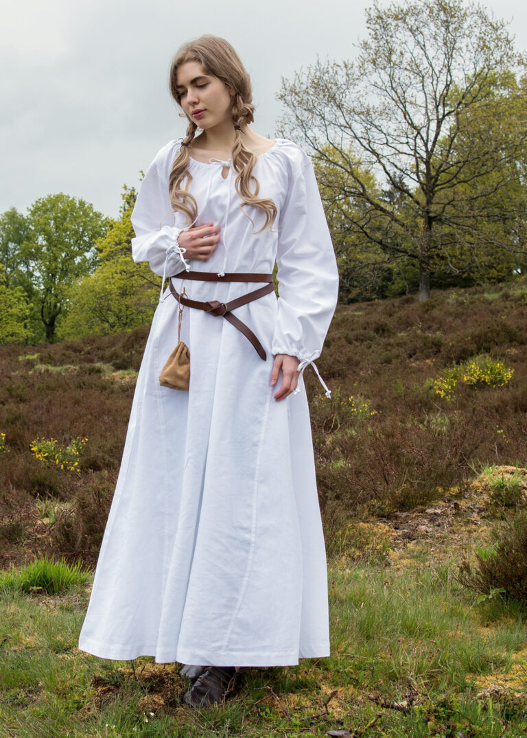 Robe médiévale Ana blanche — présentation du vêtement