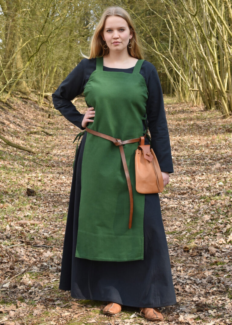 Robe-tablier viking Tinna verte — présentation du vêtement