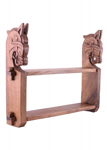 Étagère murale viking à têtes de dragons
