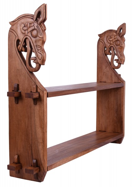 Grande étagère viking à têtes de dragons