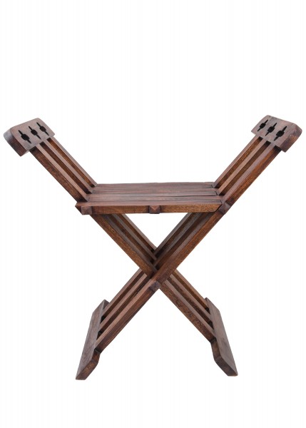 Chaise médiévale pliante en bois de manguier