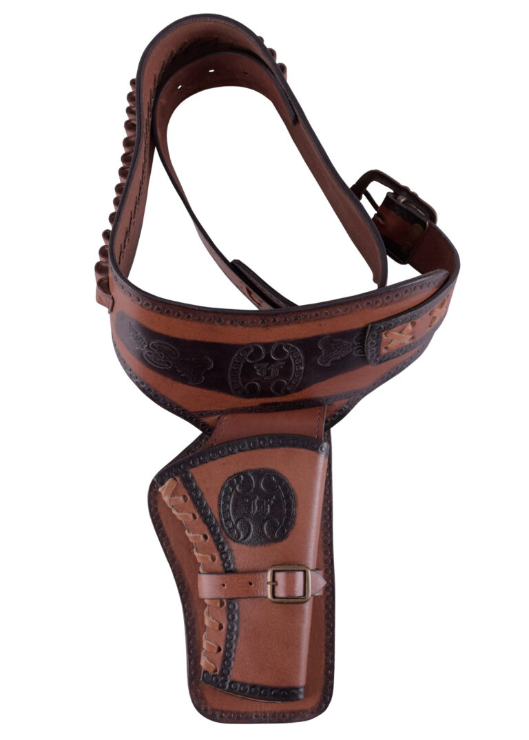 Ceinture de revolver western avec holster, vue d’ensemble