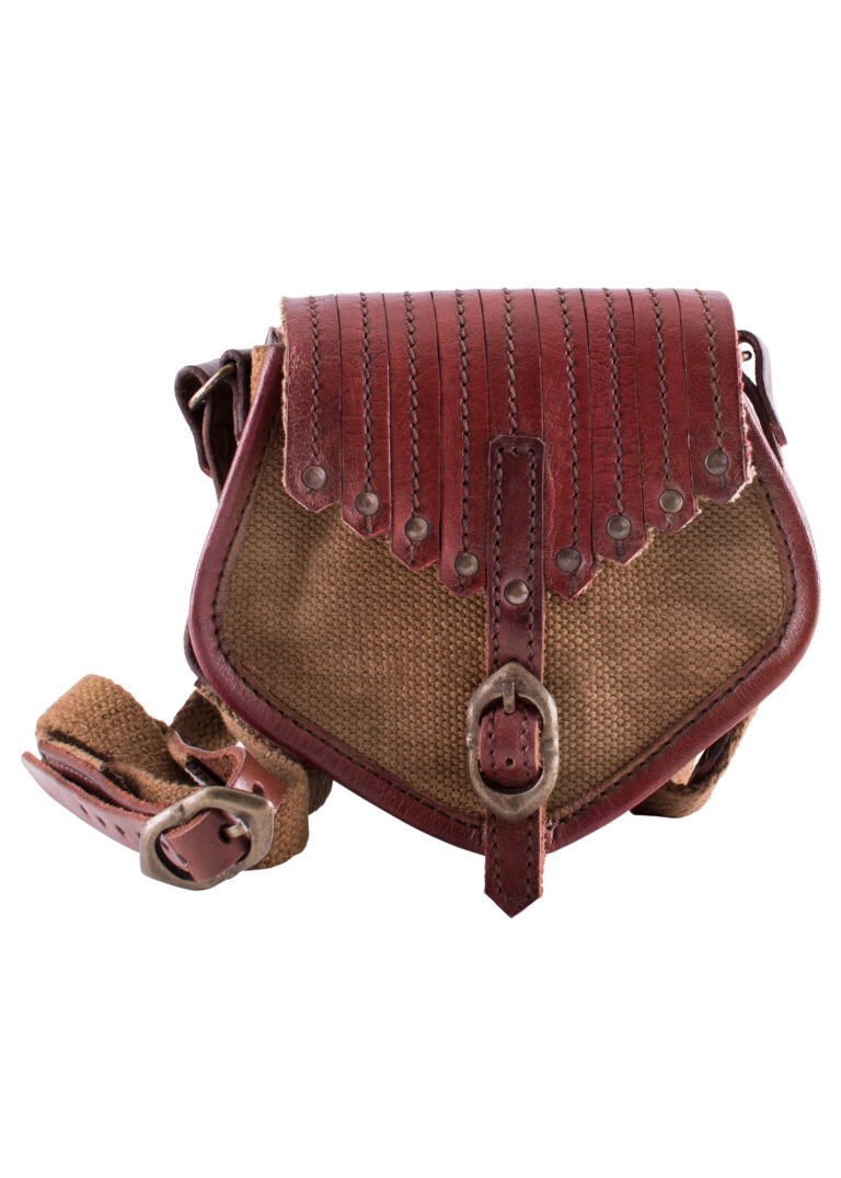 Sac viking en toile et cuir à bandoulière – photographie 1