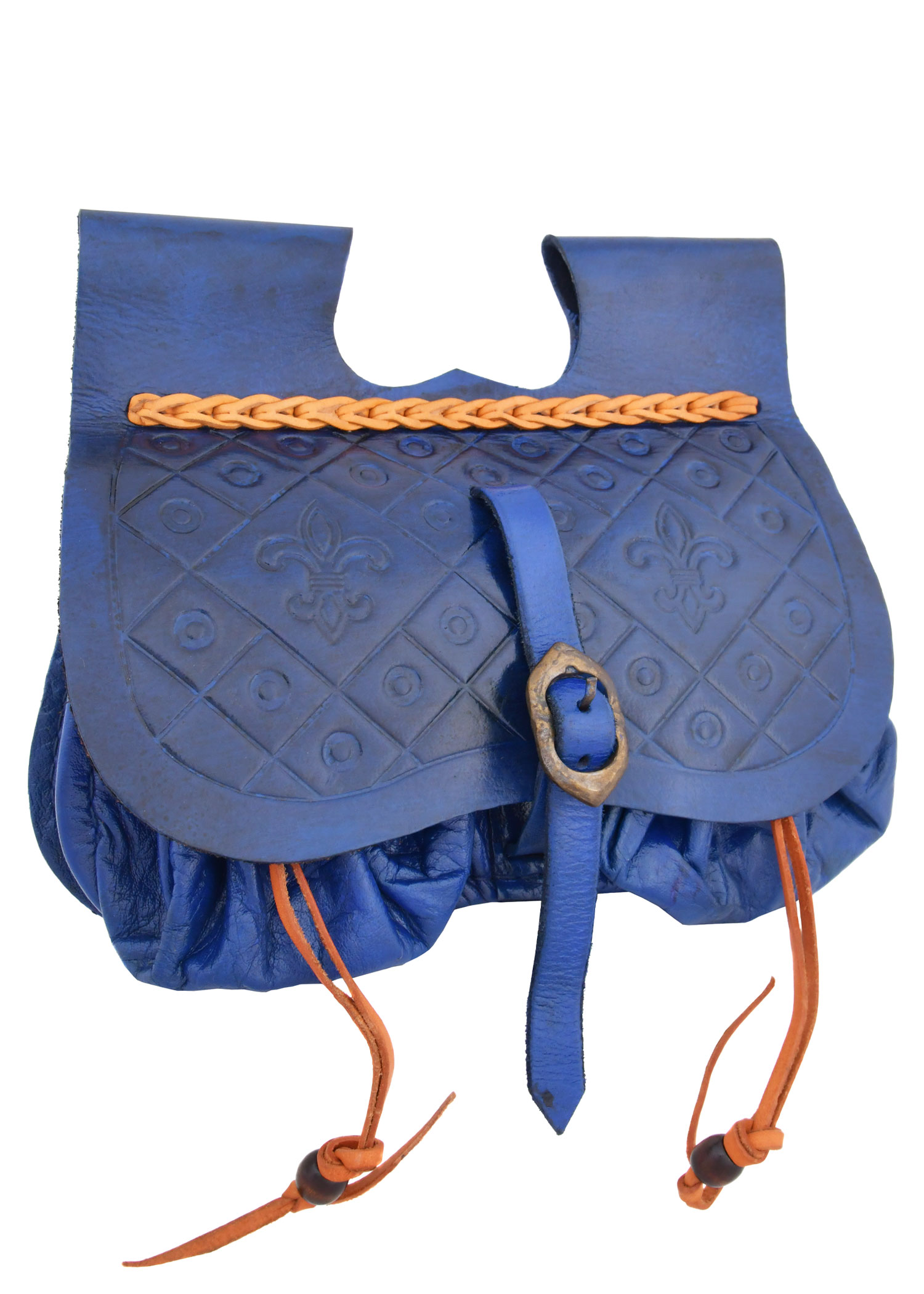 Sacoche Dordrecht en cuir – XIVe-XVe siècle – Bleu – photographie 6