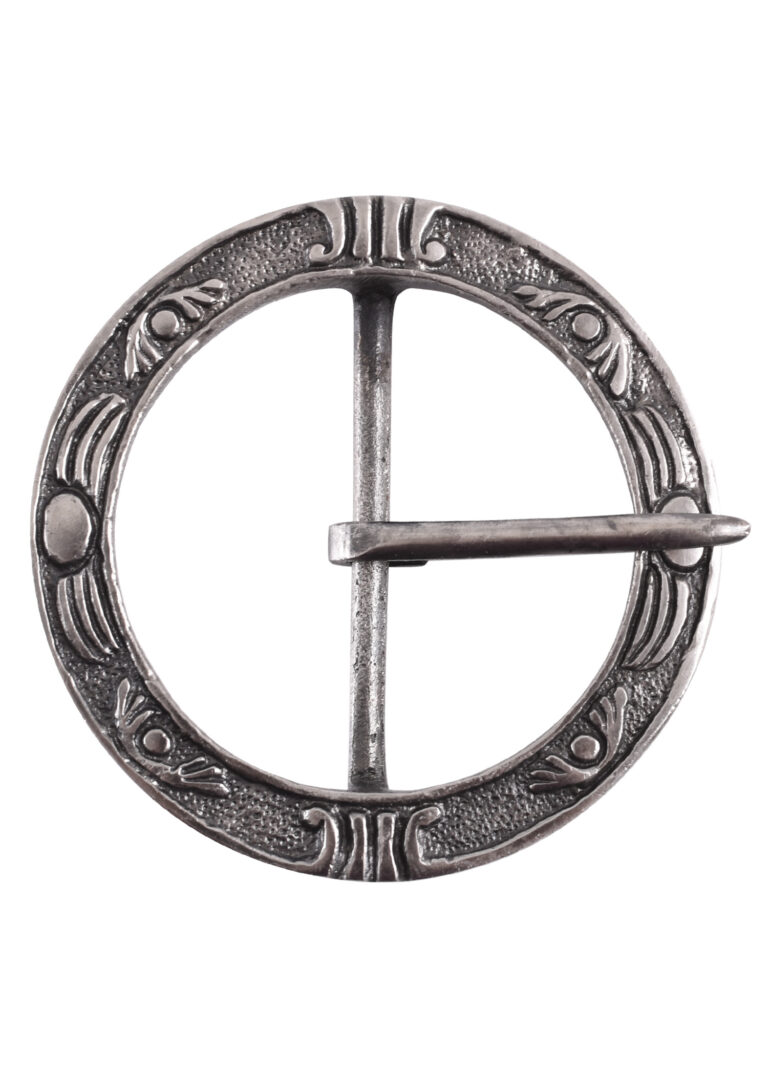 Grande boucle ronde Renaissance en laiton nickelé