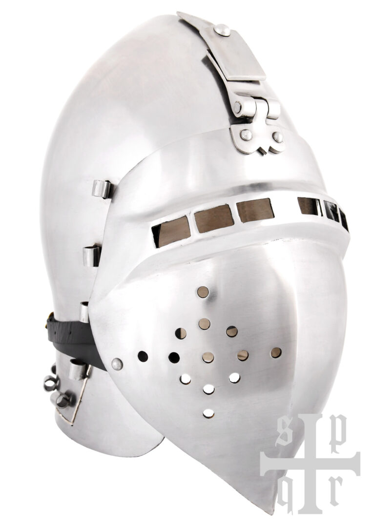 Bacinet allemand à visière en acier 2 mm, vue principale
