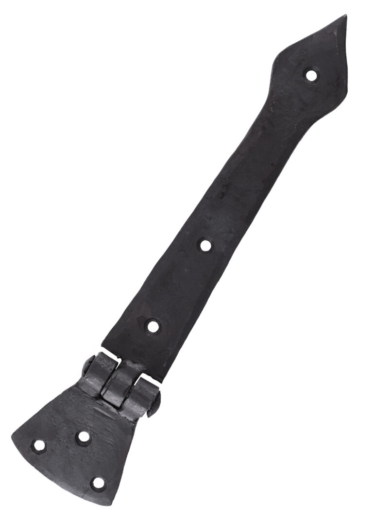 Charnière forgée pour porte ou coffre – 24 cm – photographie 1