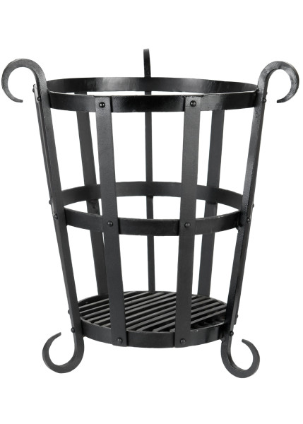 Brasero panier riveté en acier forgé – 45 cm