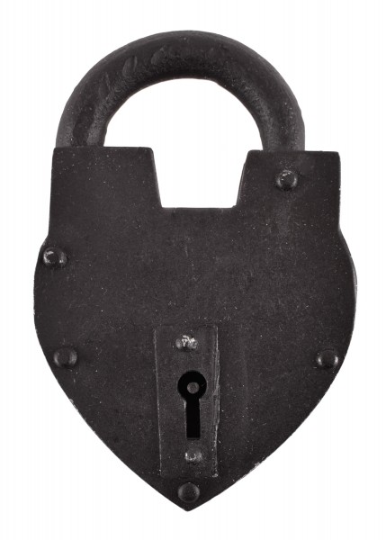 Cadenas médiéval en forme de cœur avec clé – 12 cm
