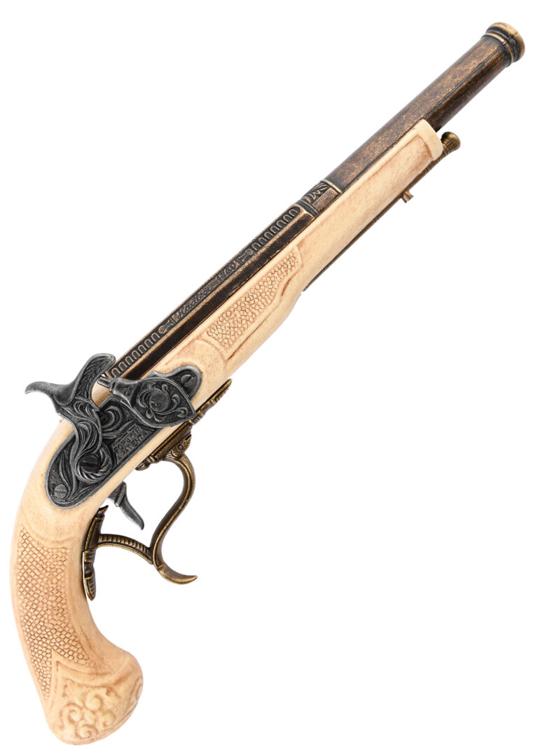 Pistolet à percussion, réplique décorative, vue d’ensemble